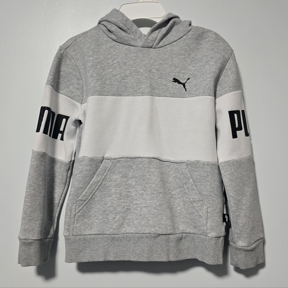Puma Youth Boy's Size 7-8 Hoodie in Gray and White - Picture 1 of 11